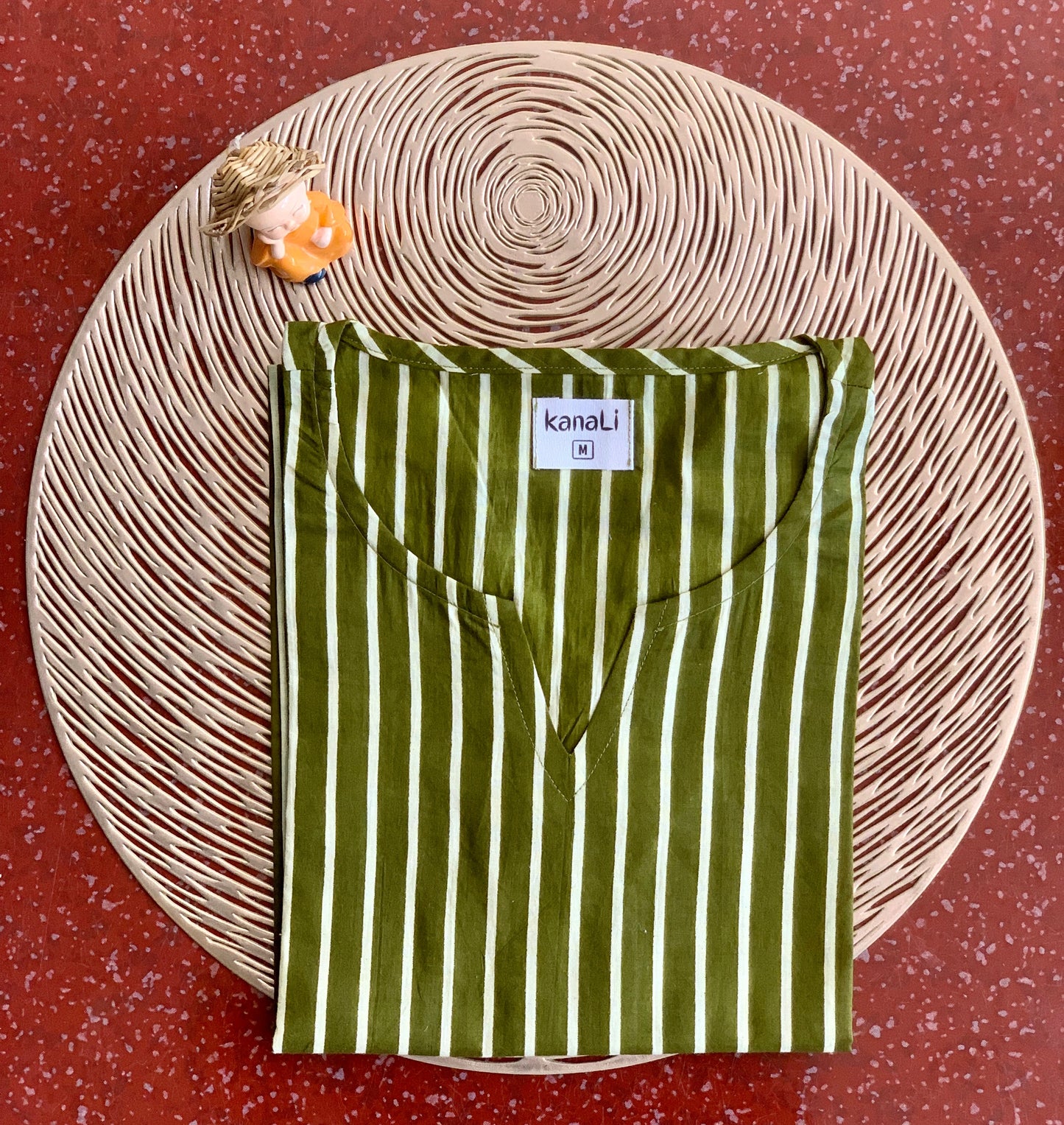 Olive stripes - Kurti