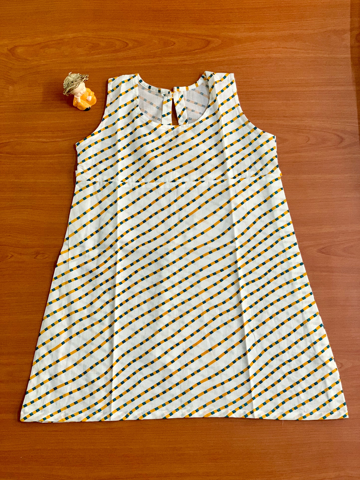 Stripey White - Baby Frock
