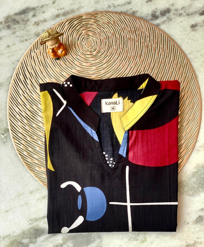 Black Abstract - Kurti