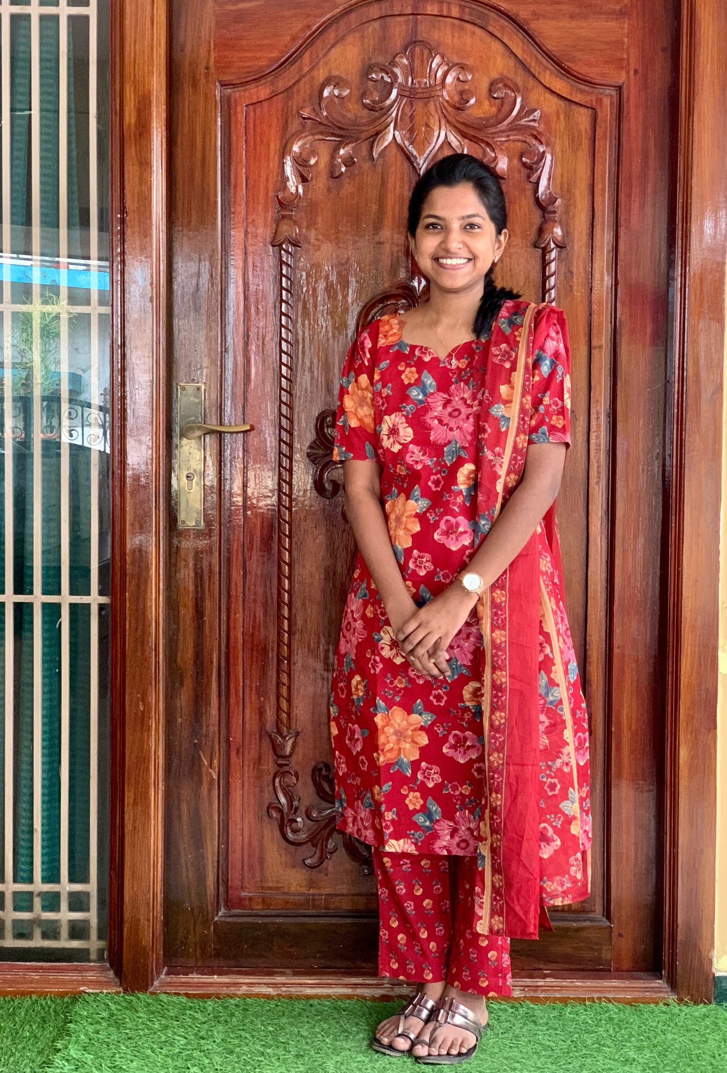 Crimson garden - ⁠Salwar suit set