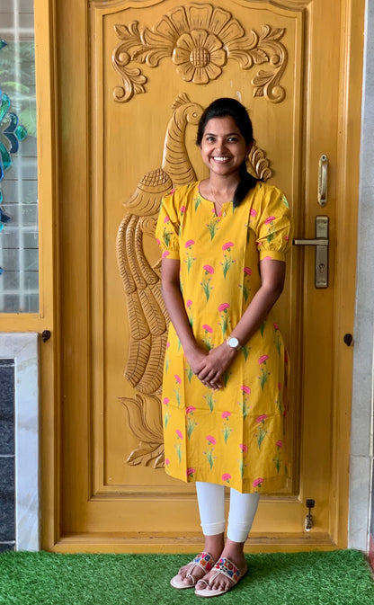Yellow bloom - Kurti
