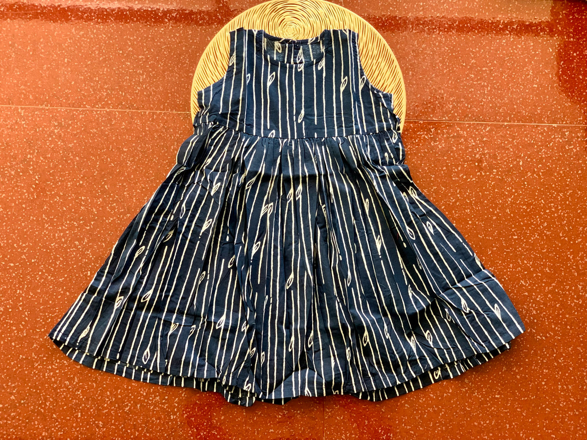 Indigo lines - Baby Frock