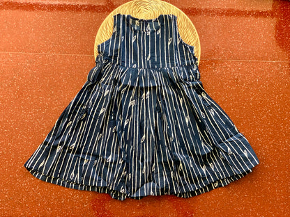 Indigo lines - Baby Frock