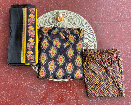 Charcoal bloom - ⁠Salwar suit set