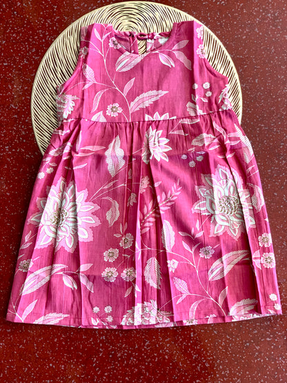 Pink floral - Baby Frock