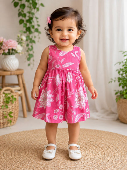 Pink floral - Baby Frock