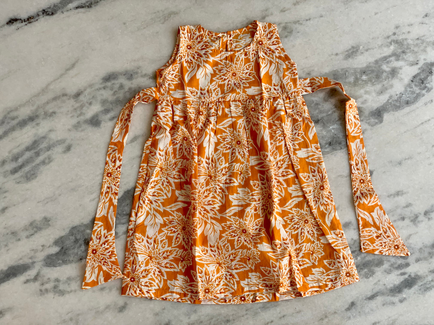 Orange floral - Girl Frock