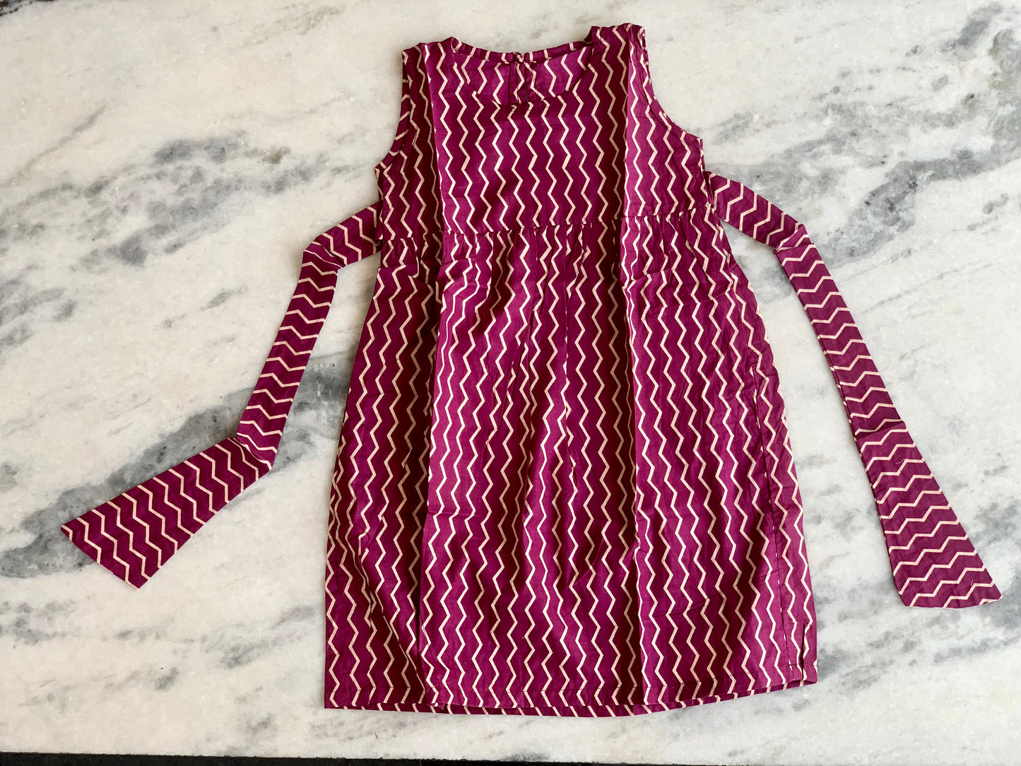 Wine zig zag - Girl Frock