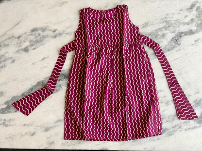 Wine zig zag - Girl Frock