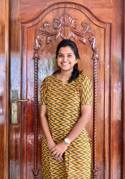 Mustard zigzag - Kurti