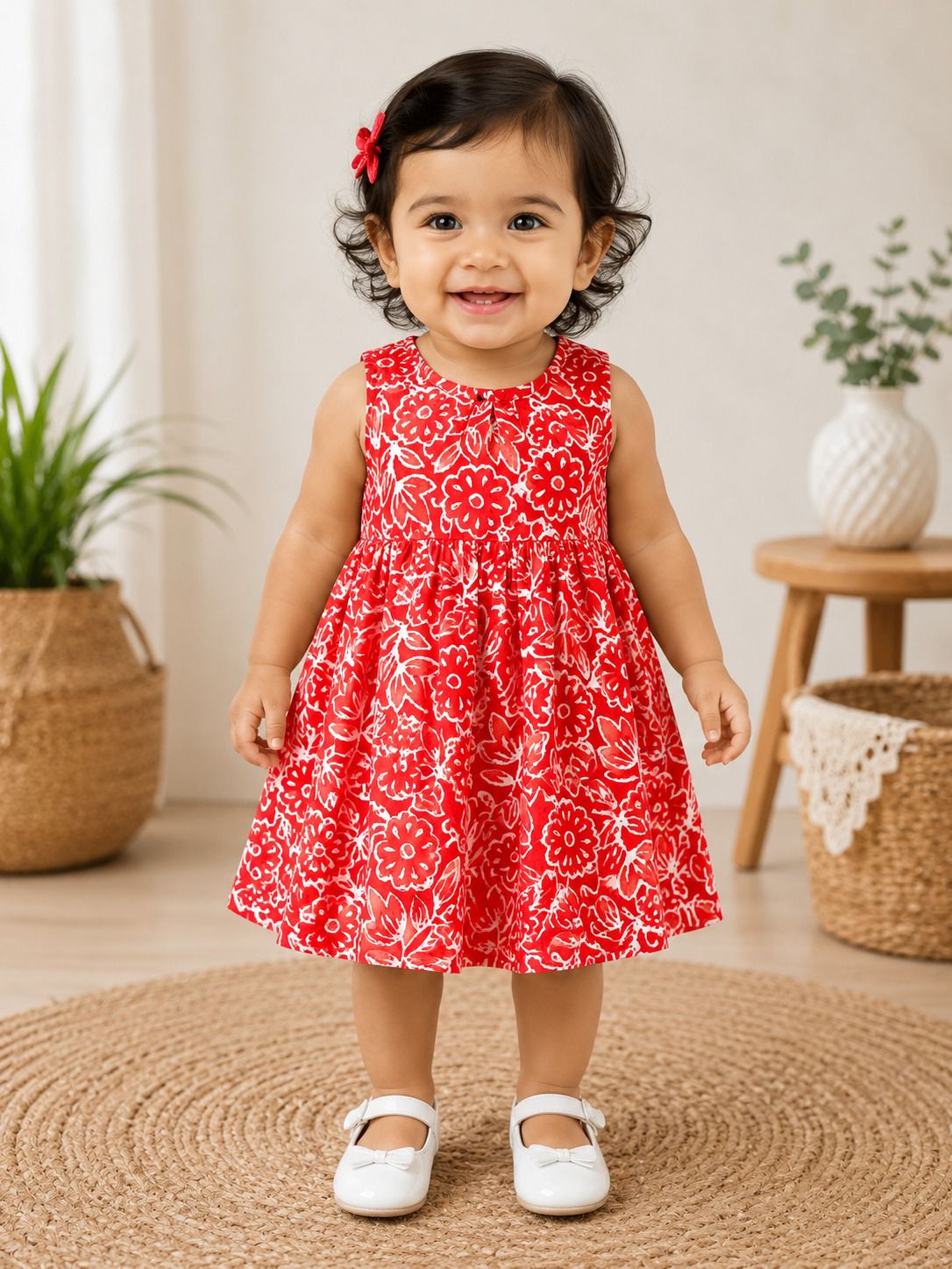 Orange floral - Baby Frock