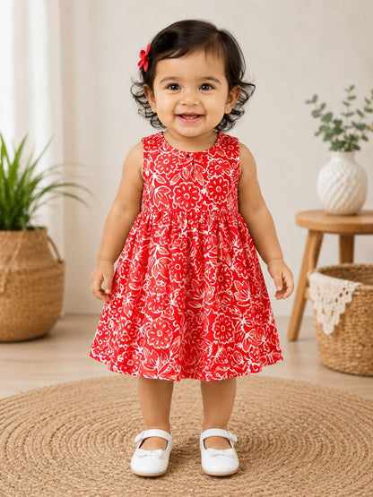 Orange floral - Baby Frock