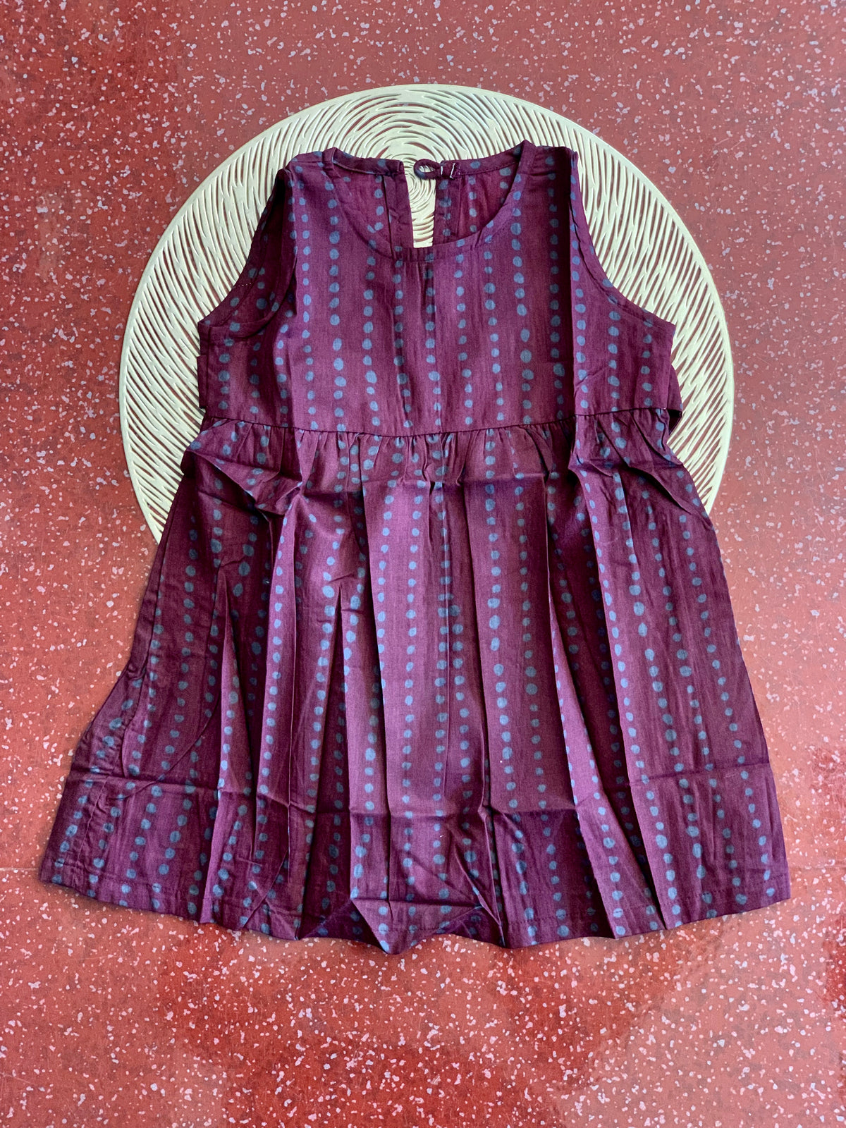 Maroon lines - Baby Frock