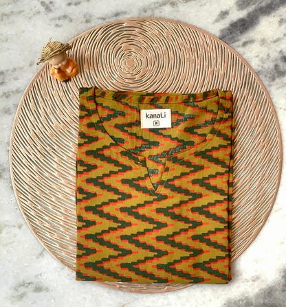 Mustard zigzag - Kurti