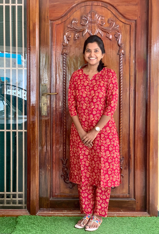 Maroon flower - Co-ord