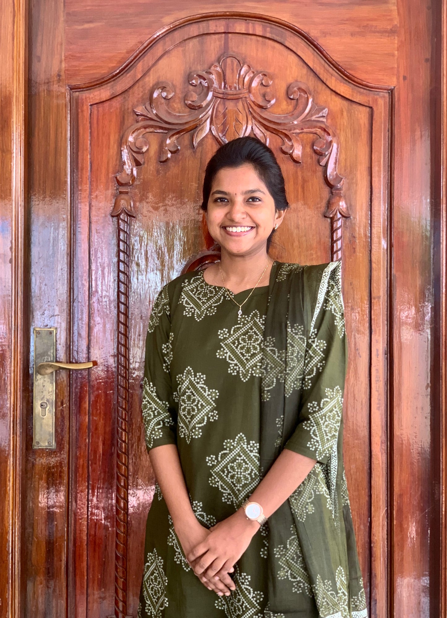 Olive bandhani - ⁠Salwar suit set