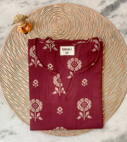 Dusty maroon - Kurti