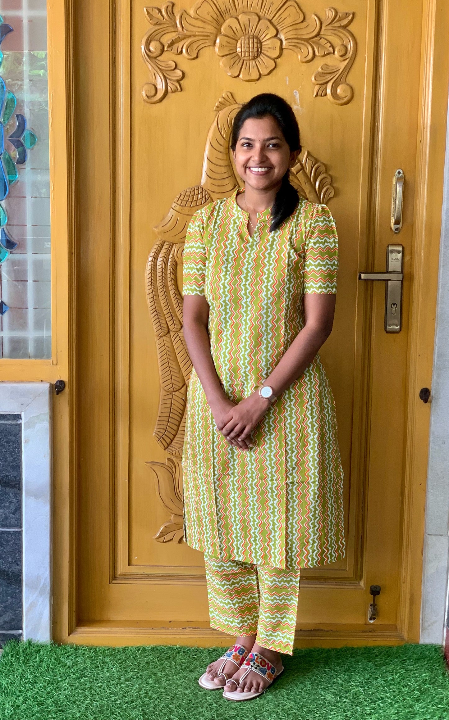 Olive zigzag - Co-ord