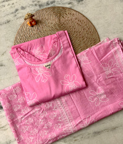 Pink petal  - ⁠Top and dupatta set