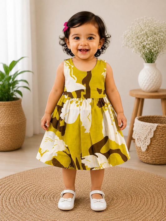 Yellow marble - Baby Frock