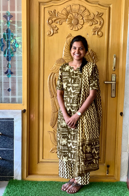 Earthy Olive - ⁠Salwar suit set