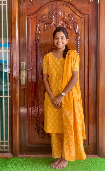 Mango yellow  - ⁠Salwar suit set