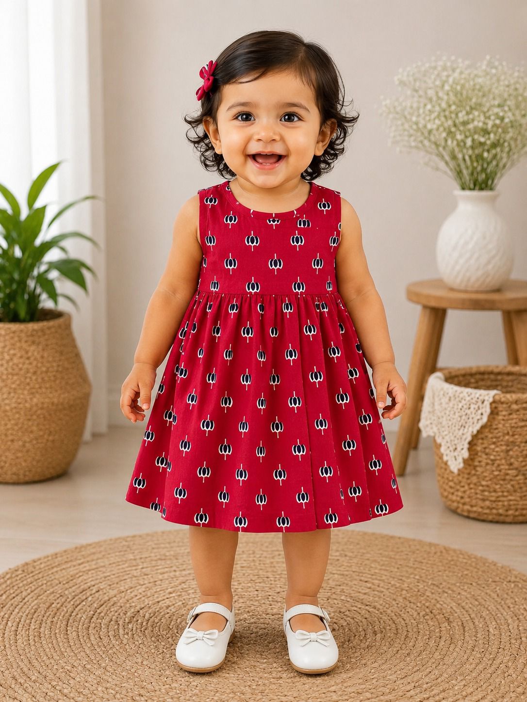 Red lotus - Baby Frock
