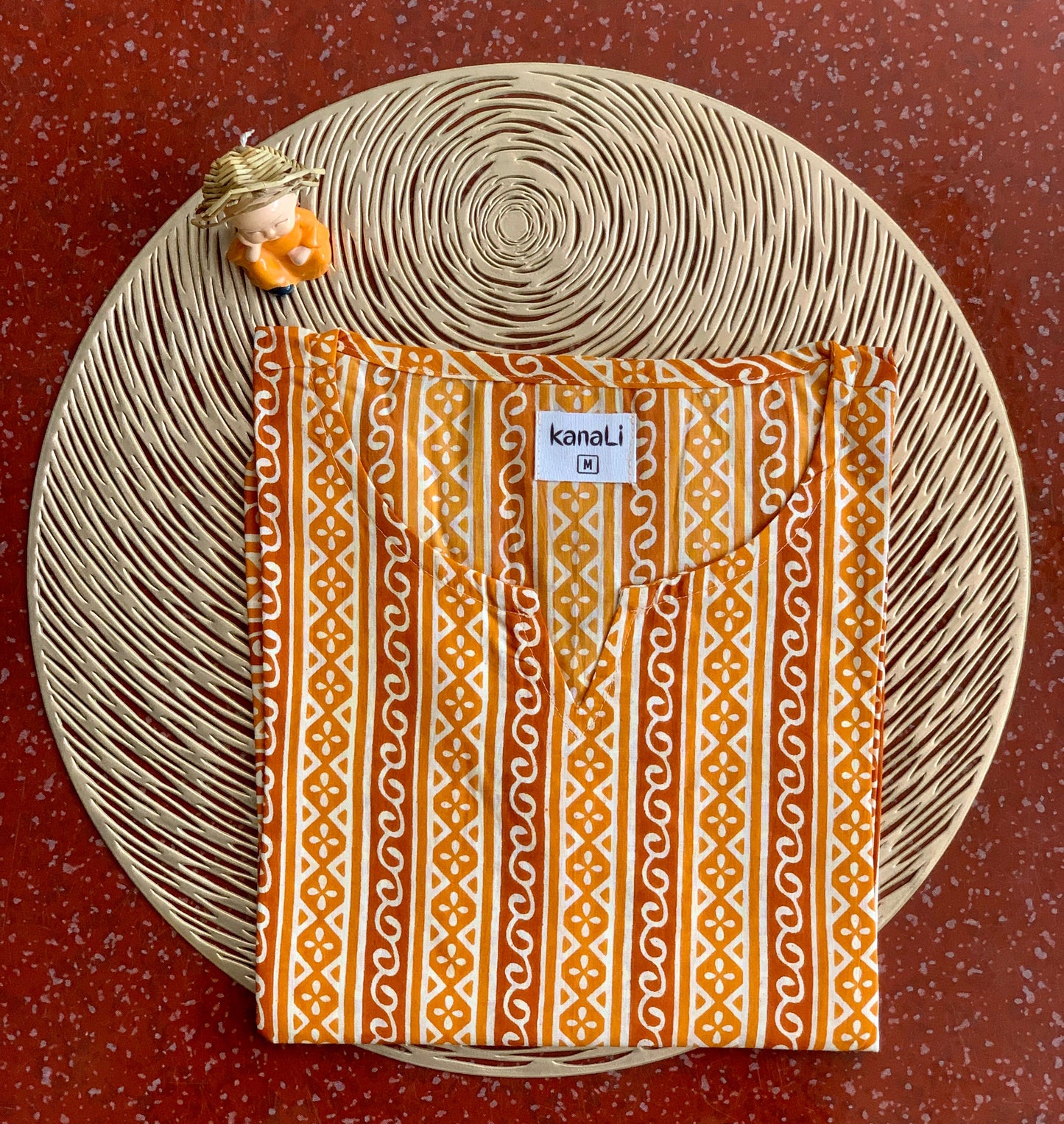 Orange kolam - Kurti