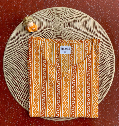 Orange kolam - Kurti