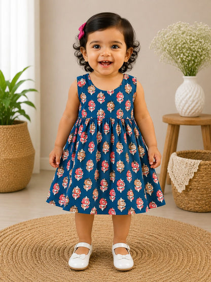 Blue rose- Baby Frock