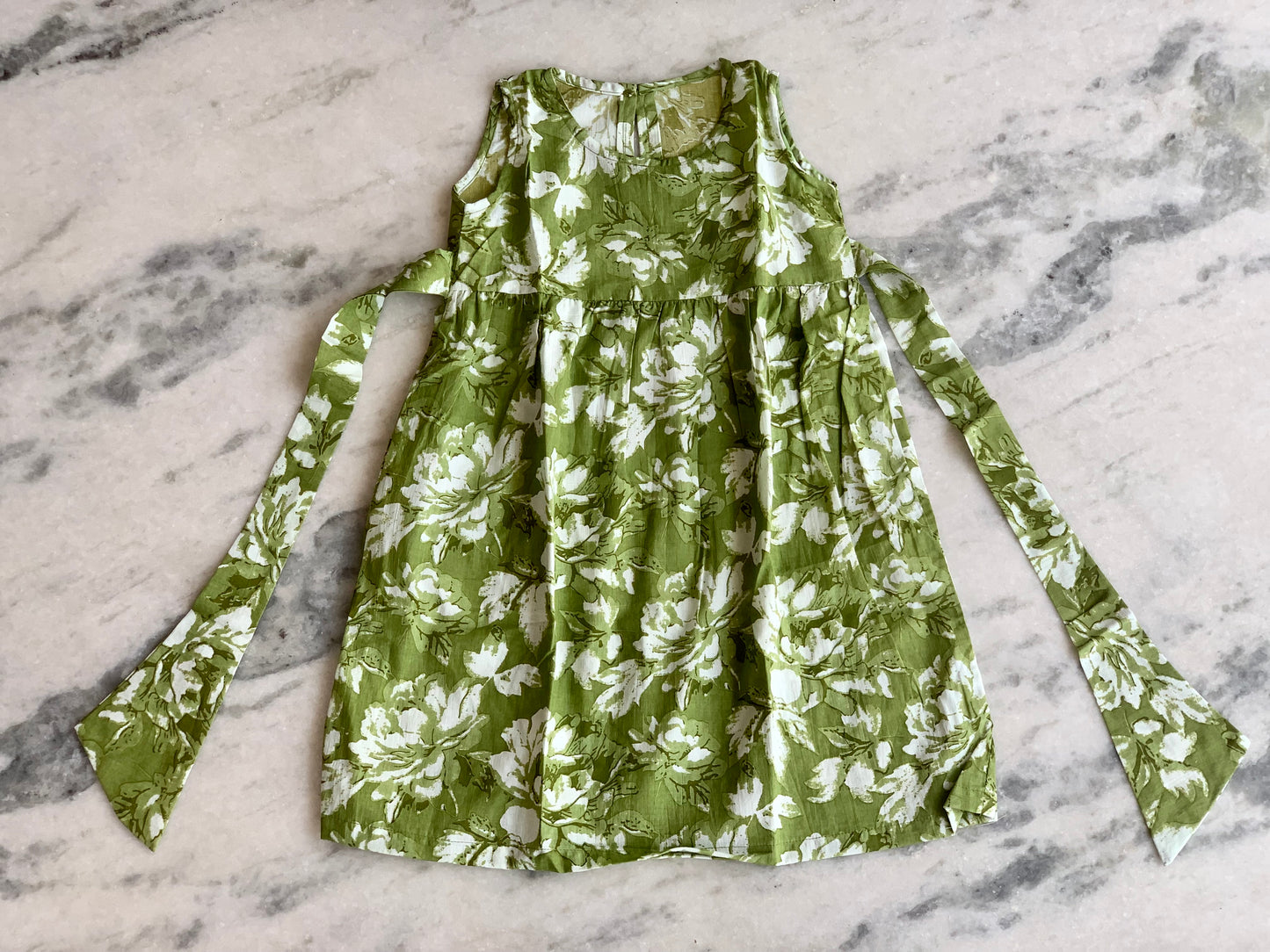 Green floral - Girl Frock