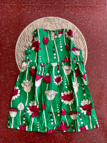 Green tulip - Baby Frock