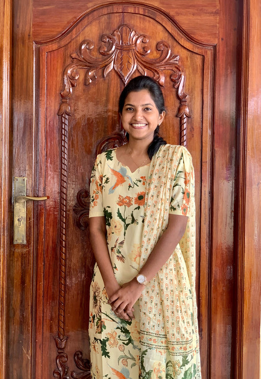 Creamy delight - ⁠Top and dupatta set