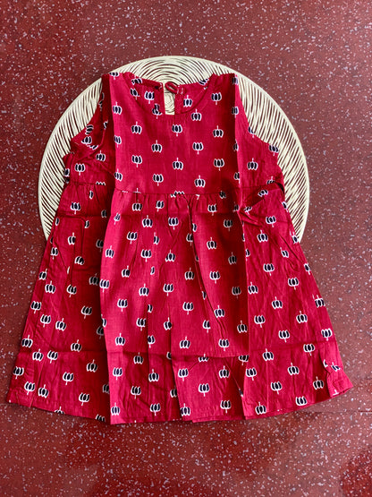 Red lotus - Baby Frock