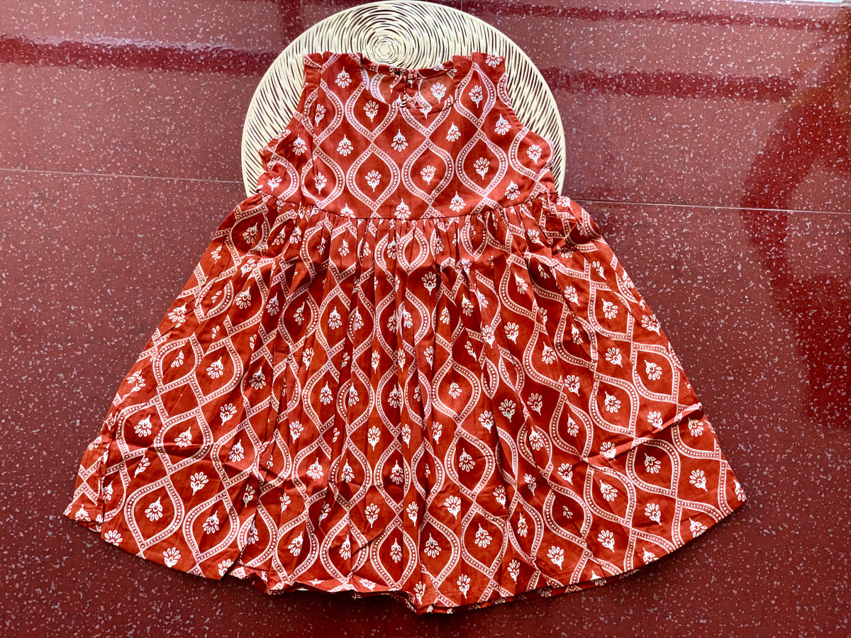 Rust orange blossom - Baby Frock