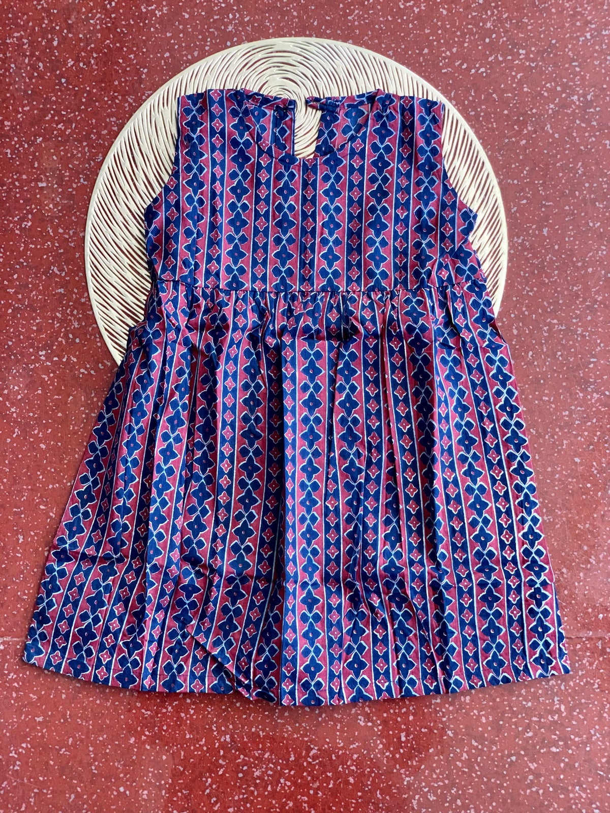 Blue kolam - Baby Frock
