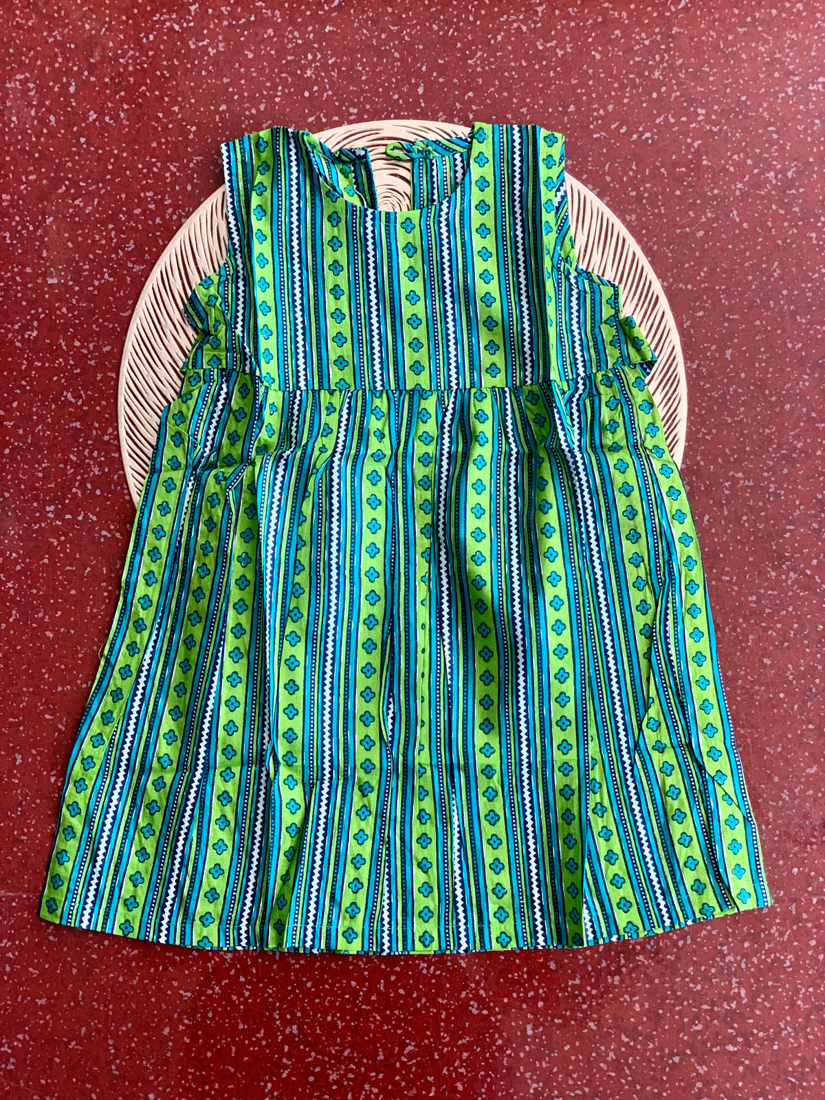 Green stripey - Baby Frock