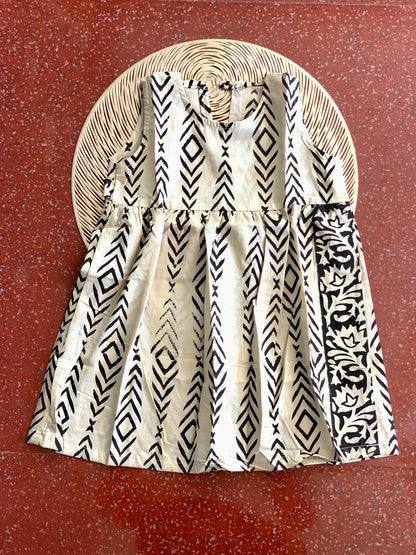Cream arrow - Baby Frock