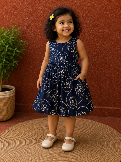 Blue flower - Baby Frock
