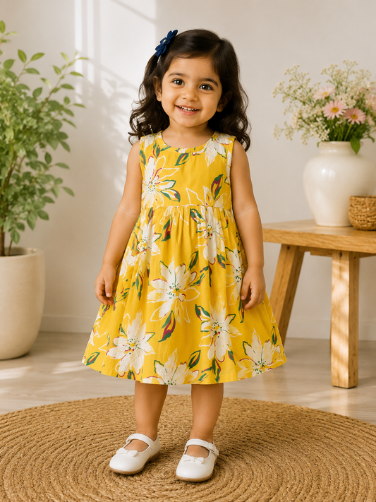 Lemon floral - Baby Frock