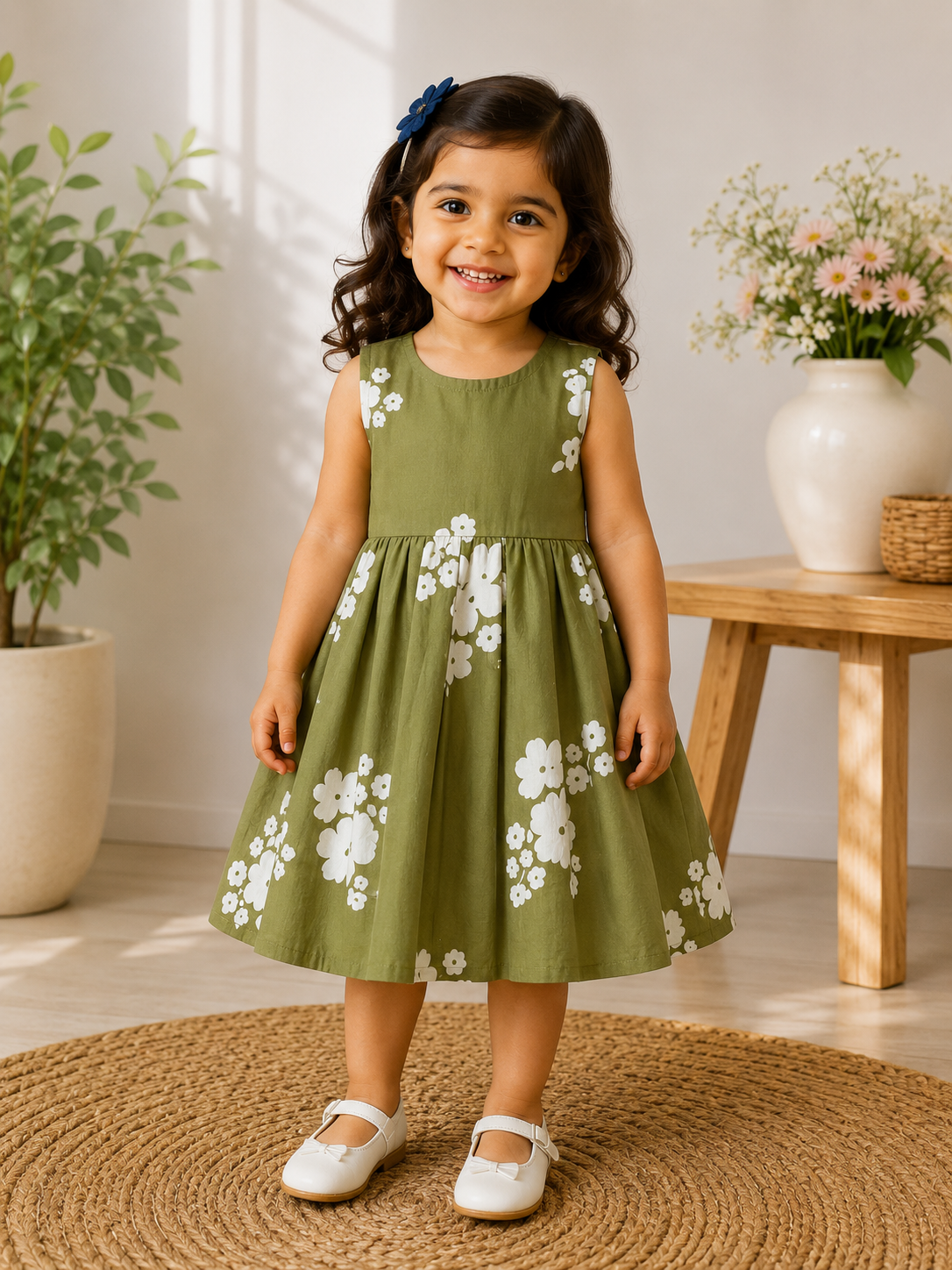 Green floral - Baby Frock