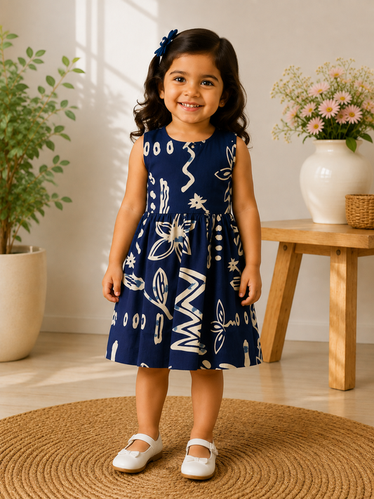 Blue abstract - Baby Frock