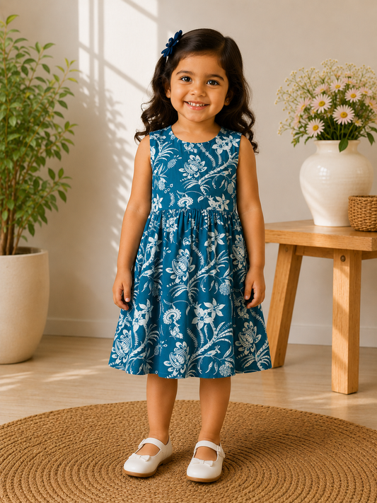 Teal blue - Baby Frock