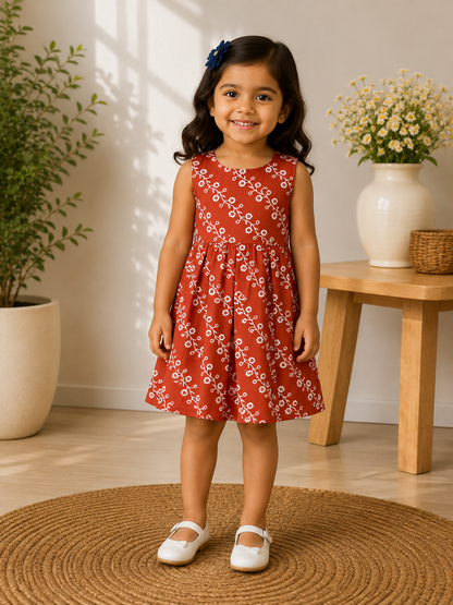 Rust orange- Baby Frock