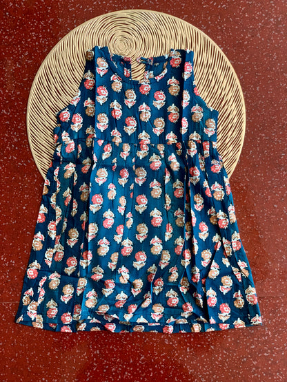 Blue rose- Baby Frock