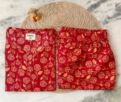 Maroon flower - Co-ord