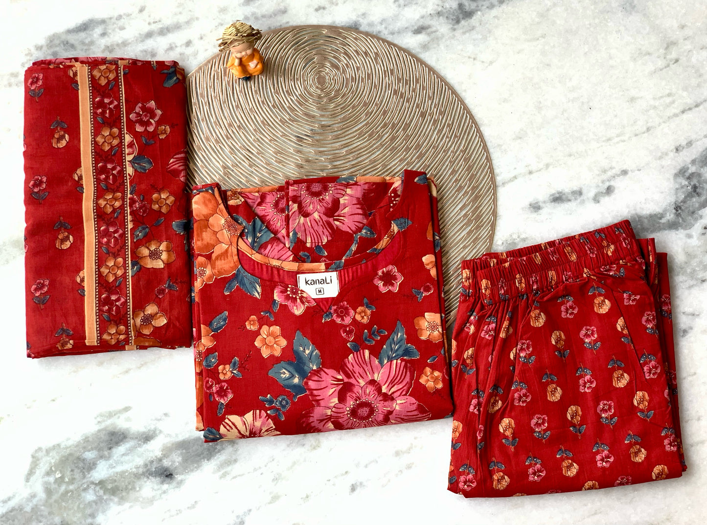 Crimson garden - ⁠Salwar suit set