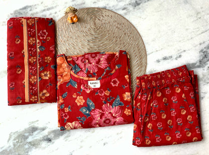 Crimson garden - ⁠Salwar suit set