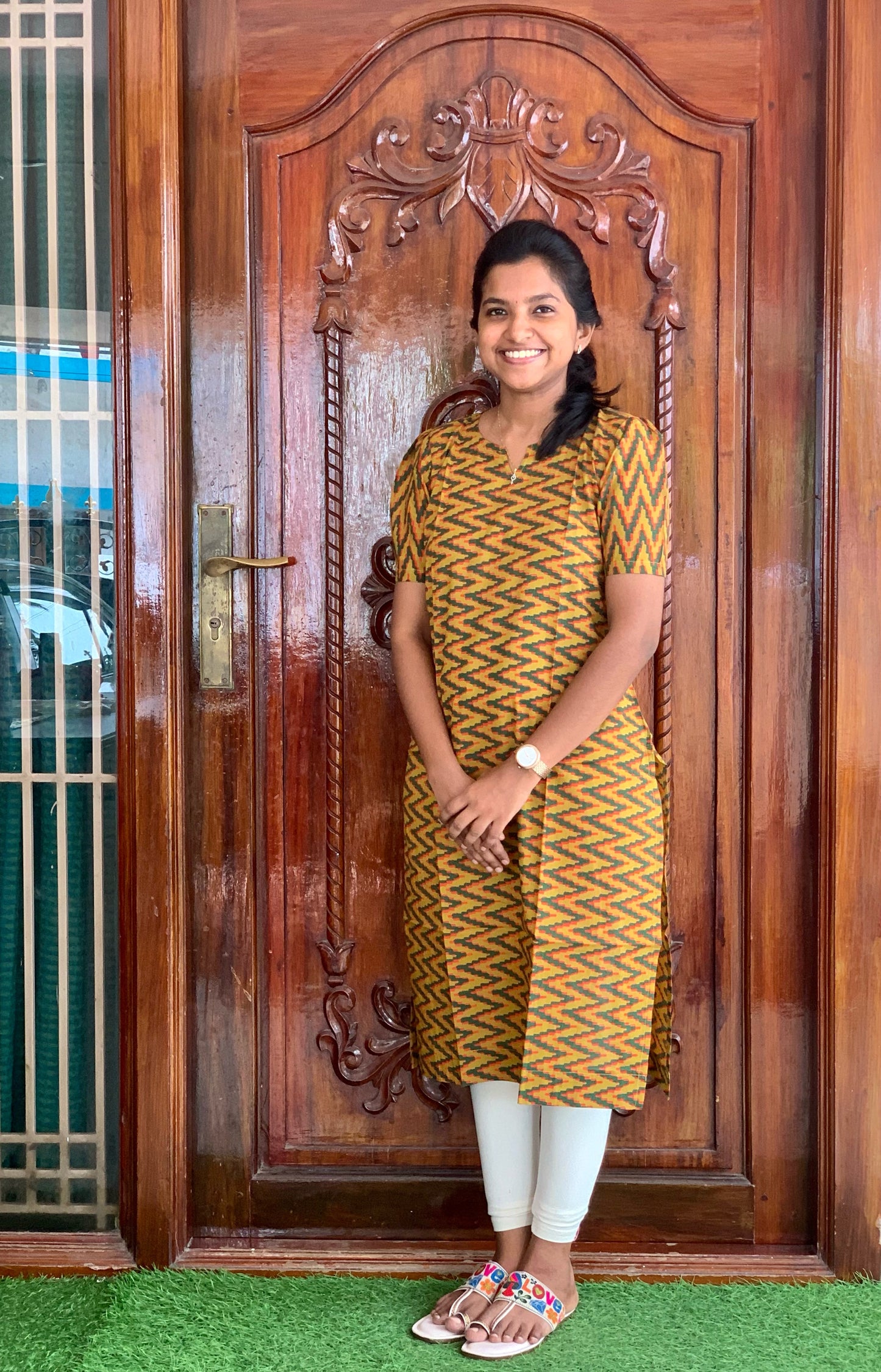 Mustard zigzag - Kurti