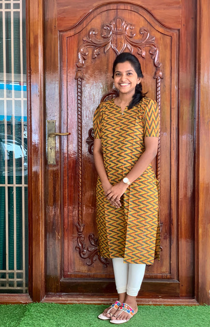 Mustard zigzag - Kurti